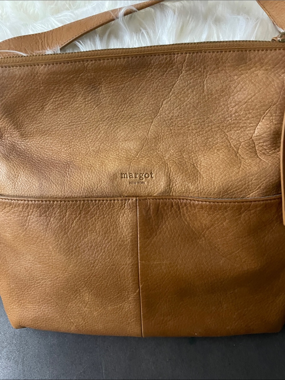 Margot Tan Leather Hobo Shoulder Bag